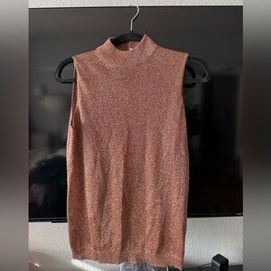 VINTAGE Lurex Sleeveless Copper Knit Top